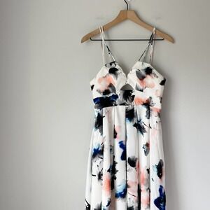 Talulah Women's Floral Pink Black Watercolor High Low Dress Size Small